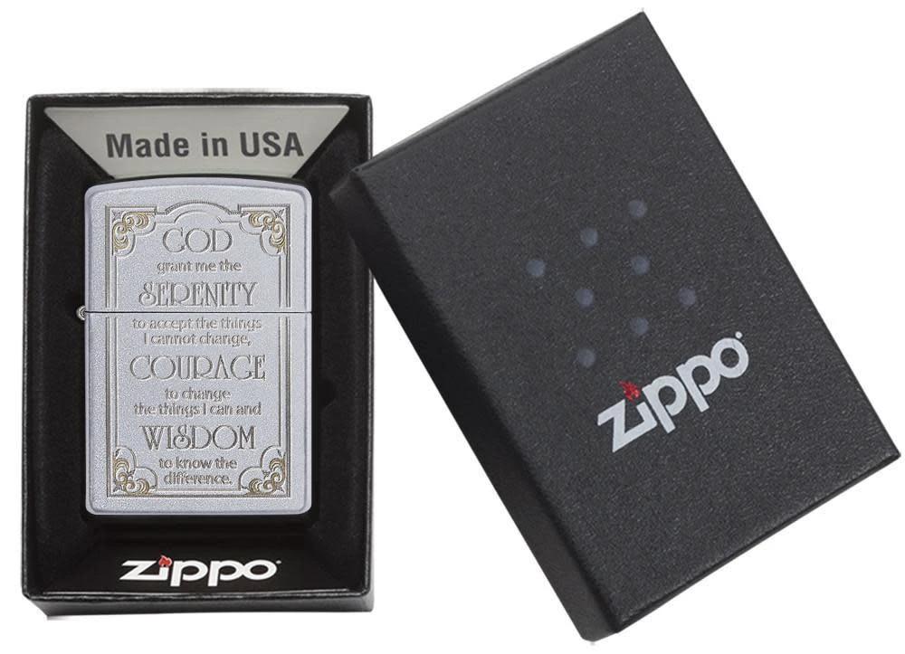 Serenity Prayer Zippo Lighter – Satin Chrome™ by Zippo