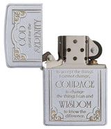 Serenity Prayer Zippo Lighter – Satin Chrome™ by Zippo