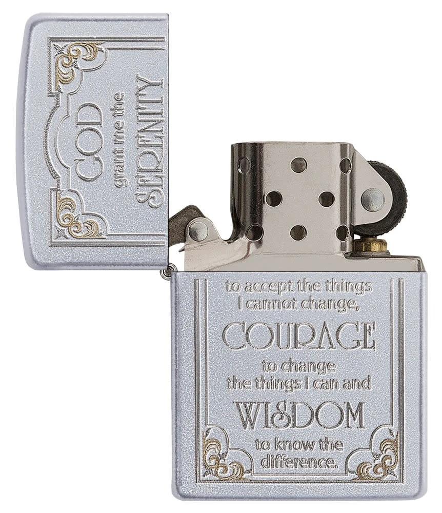 Serenity Prayer Zippo Lighter – Satin Chrome™ by Zippo