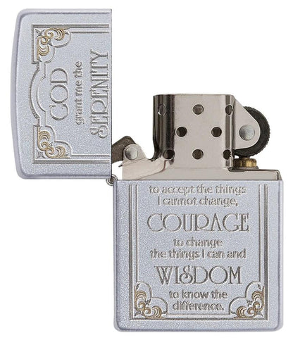 Serenity Prayer Zippo Lighter – Satin Chrome™ by Zippo