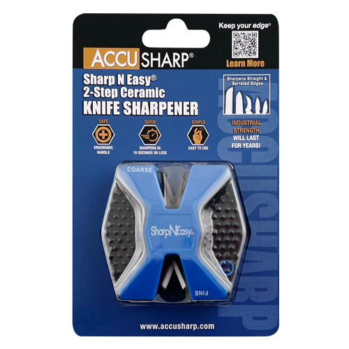 AccuSharp SharpNEasy Two Step Knife Sharpener Model AS334 Compact Knife Sharpening With Pre Angled Ceramic Rods by AccuSharp