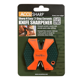 SharpNEasy Blaze Orange 2 Step Knife Sharpener Model 336C Compact Go Anywhere Tool by AccuSharp