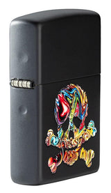Zippo Multi-Color Skull Lighter – Black Matte Finish (49187) by Zippo