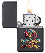 Zippo Multi-Color Skull Lighter – Black Matte Finish (49187) by Zippo