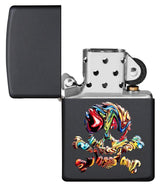 Zippo Multi-Color Skull Lighter – Black Matte Finish (49187) by Zippo