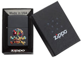 Zippo Multi-Color Skull Lighter – Black Matte Finish (49187) by Zippo