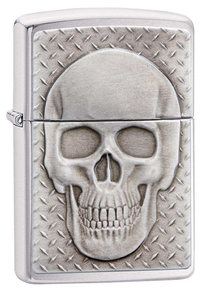Zippo Skull with Brain Surprise Brushed Chrome Lighter