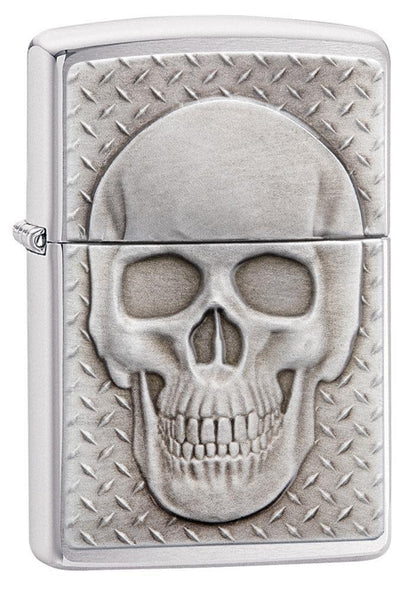 Zippo Skull with Brain Surprise Brushed Chrome Lighter