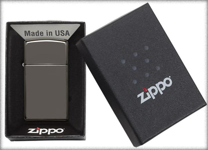 Zippo Slim® Black Ice® Windproof Lighter – Made in USA