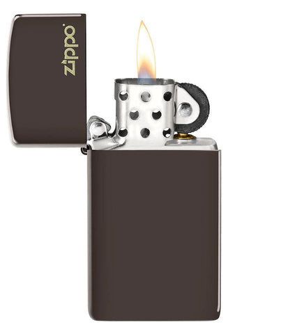 Slim® Brown Zippo Logo Lighter by Zippo