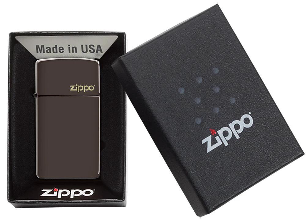Slim® Brown Zippo Logo Lighter by Zippo