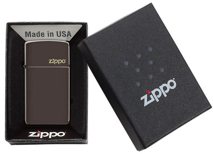 Slim® Brown Zippo Logo Lighter by Zippo