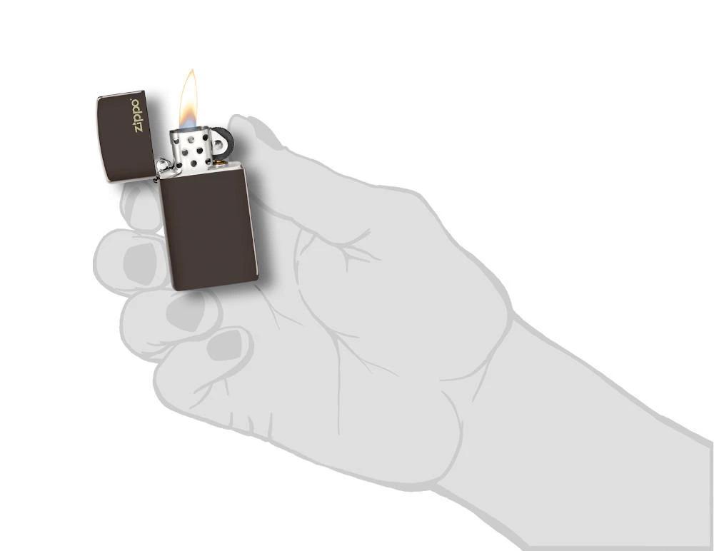 Slim® Brown Zippo Logo Lighter by Zippo
