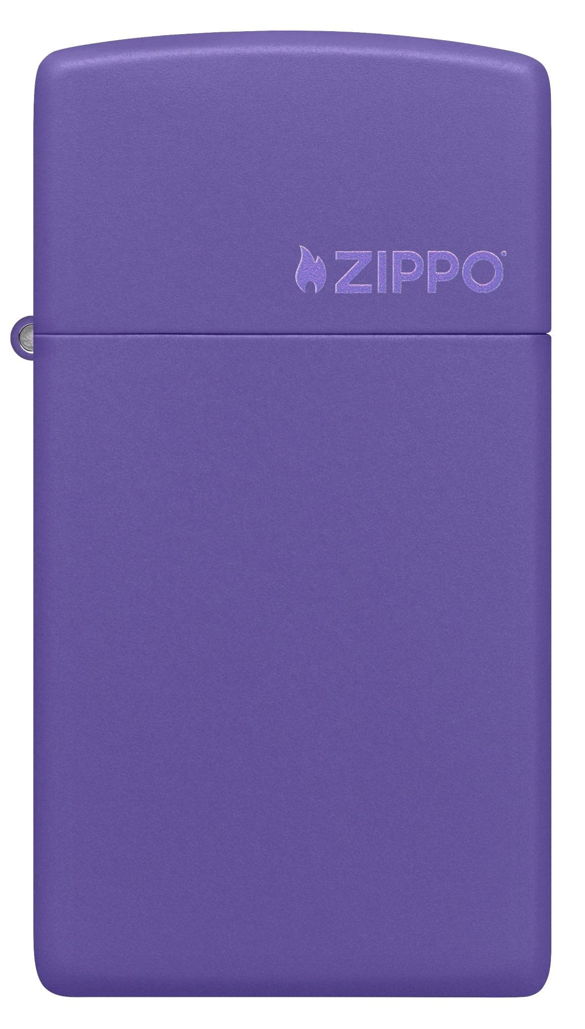 Slim® Purple Matte Zippo Logo Lighter by Zippo