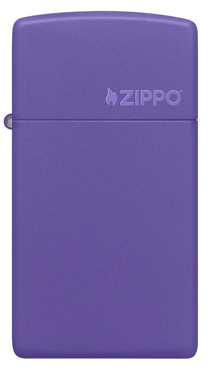 Slim® Purple Matte Zippo Logo Lighter by Zippo