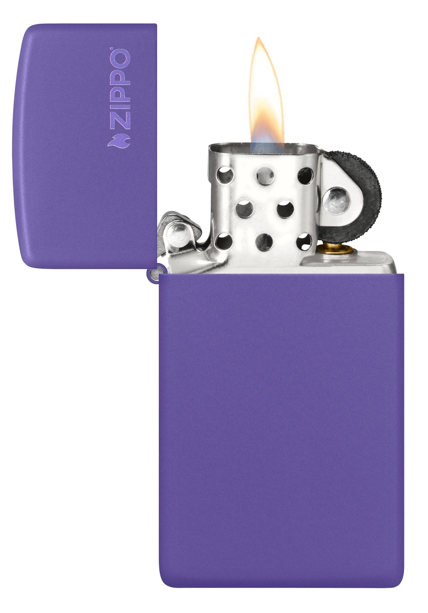 Slim® Purple Matte Zippo Logo Lighter by Zippo