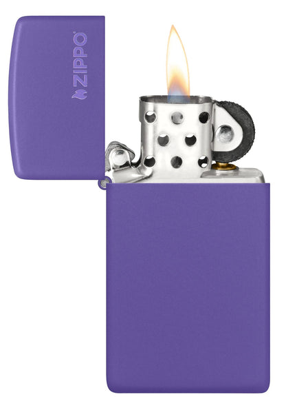 Slim® Purple Matte Zippo Logo Lighter by Zippo