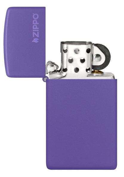 Slim® Purple Matte Zippo Logo Lighter by Zippo