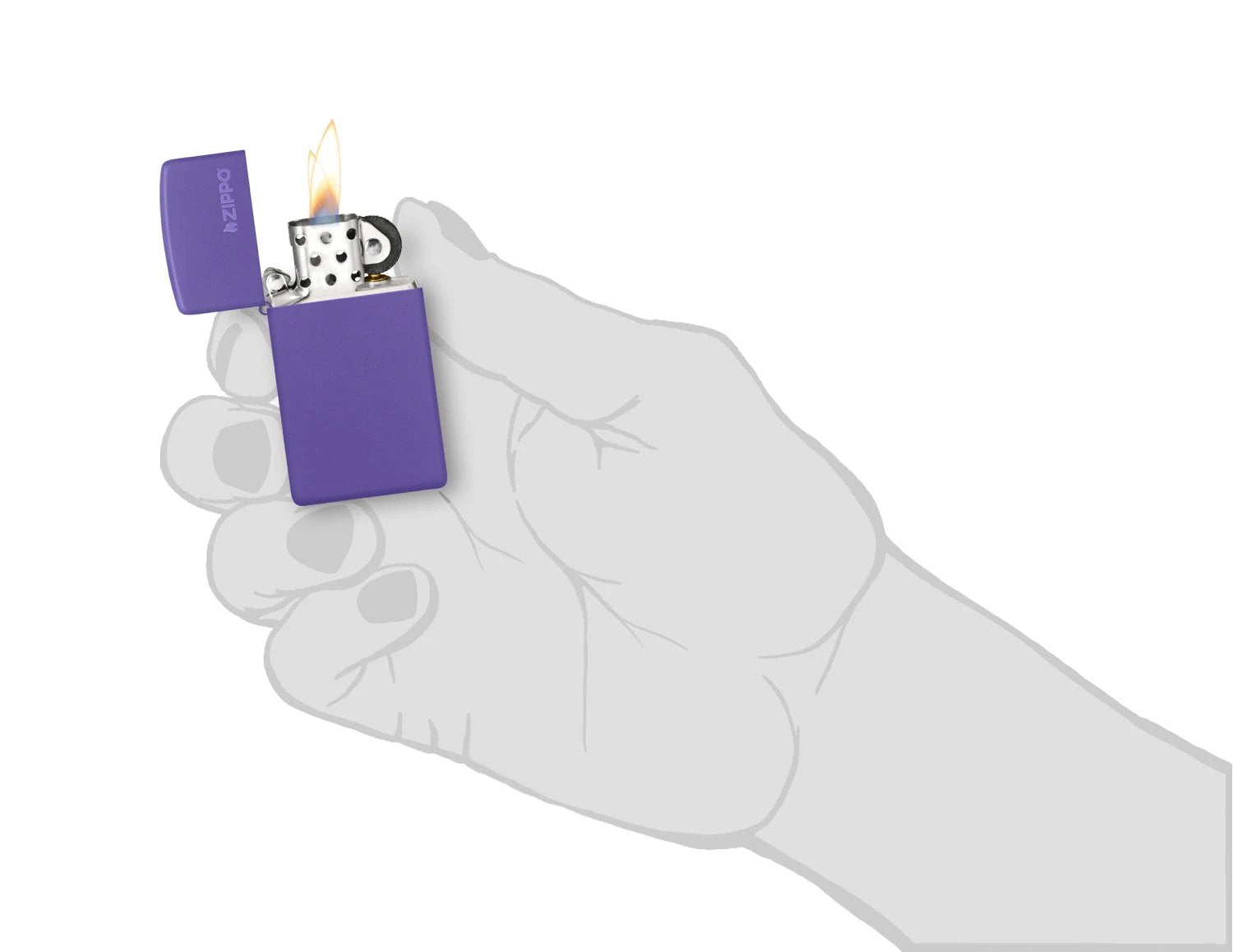 Slim® Purple Matte Zippo Logo Lighter by Zippo