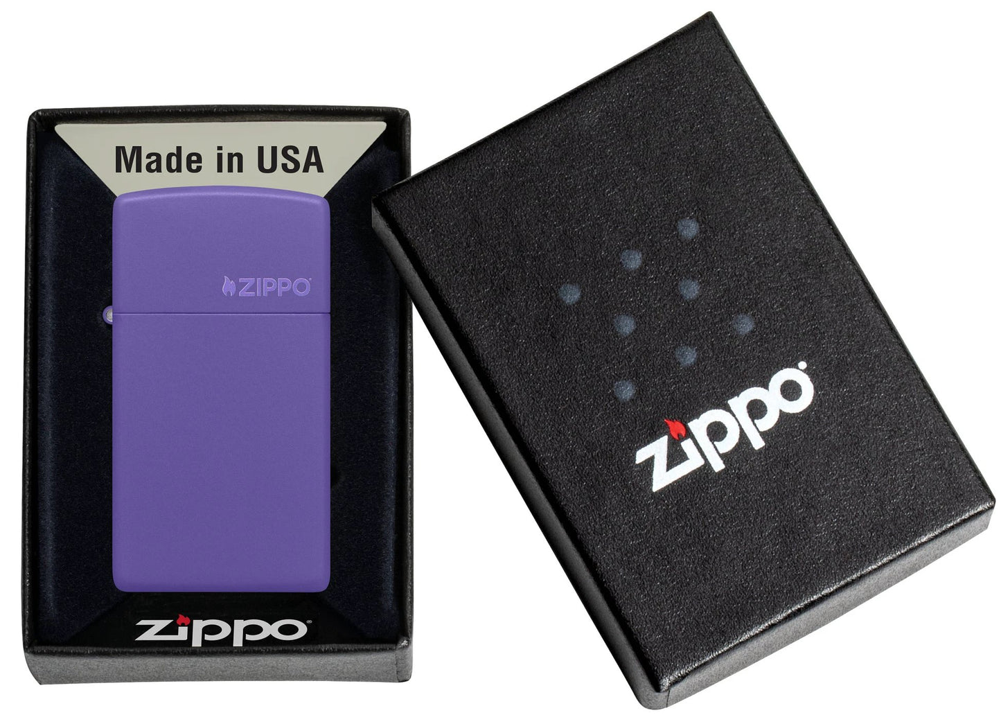 Slim® Purple Matte Zippo Logo Lighter by Zippo