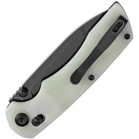 Tenable Knives Kryo Crossbar Lock Jade T1001V4 - Jade G10 Handle, BlackWash 14C28N Drop Point Blade by Tenable Knives