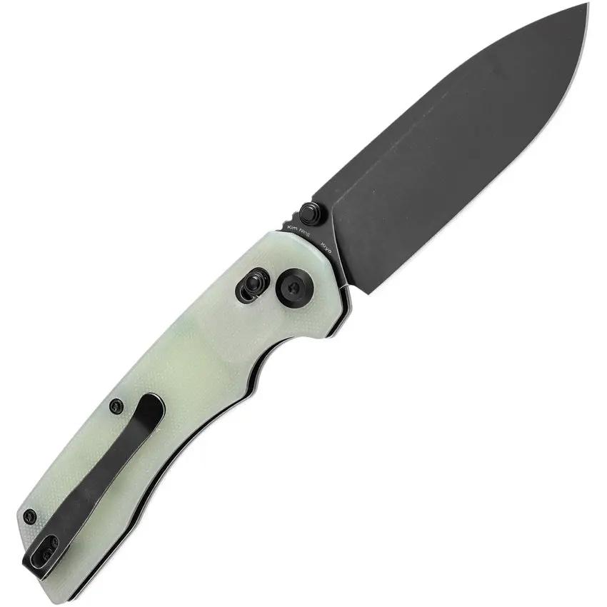 Tenable Knives Kryo Crossbar Lock Jade T1001V4 - Jade G10 Handle, BlackWash 14C28N Drop Point Blade by Tenable Knives