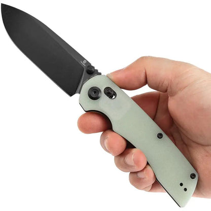 Tenable Knives Kryo Crossbar Lock Jade T1001V4 - Jade G10 Handle, BlackWash 14C28N Drop Point Blade by Tenable Knives