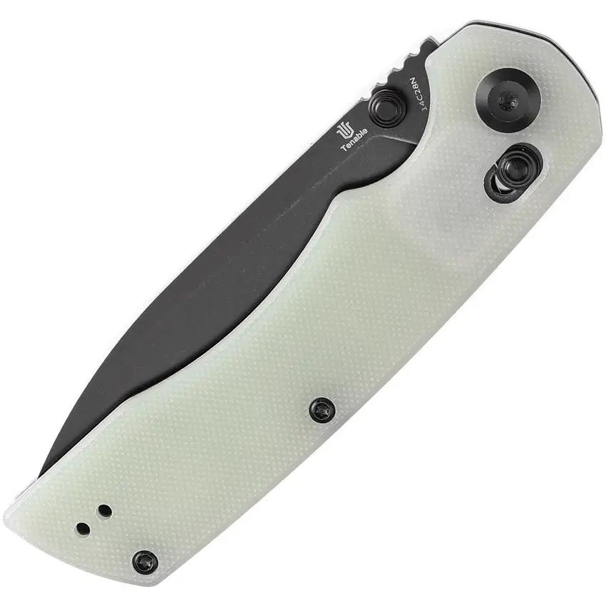Tenable Knives Kryo Crossbar Lock Jade T1001V4 - Jade G10 Handle, BlackWash 14C28N Drop Point Blade by Tenable Knives