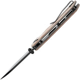 Tenable Knives Kryo Crossbar Lock Knife - Brown Micarta Handle With BlackWash 3.5 Inch Drop Point Blade by Tenable Knives