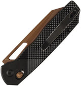 Tenable Knives Shard Crossbar Lock - Rose Gold Blade With Diamond Texture Black Aluminum Handle by Tenable Knives