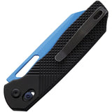 Tenable Knives Shard Crossbar Lock Blk Al T1006V2 - Blue Coated 14C28N Sandvik Stainless Reverse Tanto Blade by Tenable Knives