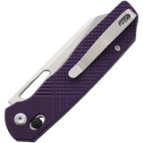 Tenable Knives Shard Crossbar Lock Purp Al T1006V5 - Purple Textured Handle and 3.5in Reverse Tanto Blade by Tenable Knives