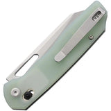 Tenable Knives Shard Crossbar Lock Jade G10 - 3.5in Stonewash Blade 14C28N Stainless Reverse Tanto With Pocket Clip by Tenable Knives