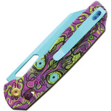 Tenable Knives Shard Crossbar Lock Purple T1006V9 - Purple G10 Handle And 3.5 Inch Blue Coated 14C28N Blade by Tenable Knives