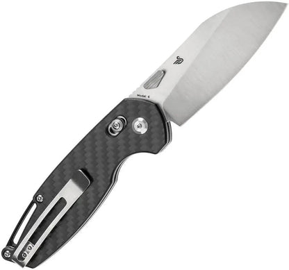 Tenable Knives Model 6 Crossbar Lock CF T1022V1 - Satin 14C28N Sandvik Blade With Twill Carbon Fiber Handle by Tenable Knives