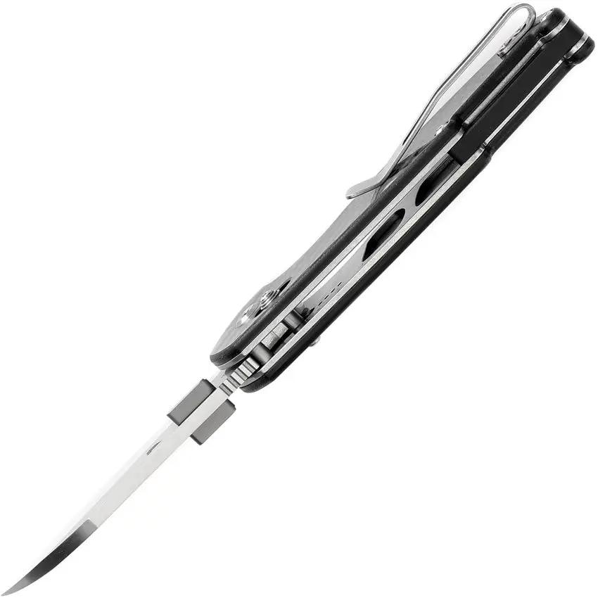 Tenable Knives Model 6 Crossbar Lock CF T1022V1 - Satin 14C28N Sandvik Blade With Twill Carbon Fiber Handle by Tenable Knives