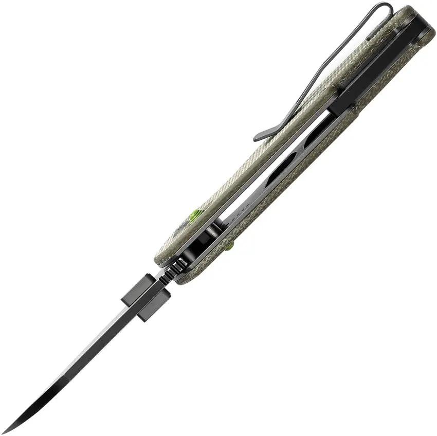 Tenable Knives Model 6 Crossbar Lock - Green Canvas Micarta Handle With 14C28N Sandvik Stainless Sheepsfoot Blade by Tenable Knives