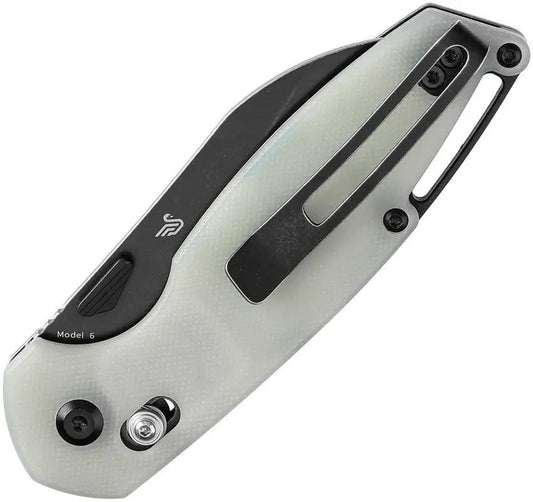 Tenable Knives Model 6 Crossbar Lock - Jade G10 Handle With Stonewash Blade 4.13 Inch Closed by Tenable Knives