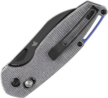 Tenable Knives Model 6 Crossbar Lock - Black Stonewash 14C28N Sheepsfoot Blade Micarta Handle by Tenable Knives