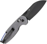 Tenable Knives Model 6 Crossbar Lock - Black Stonewash 14C28N Sheepsfoot Blade Micarta Handle by Tenable Knives