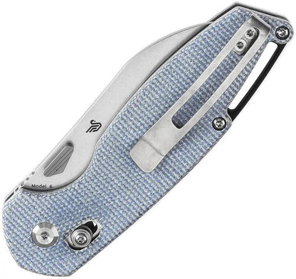 Tenable Knives Model 6 Crossbar Lock Blue - 14C28N Sandvik Sheepsfoot Blade With Blue Canvas Micarta Handle by Tenable Knives