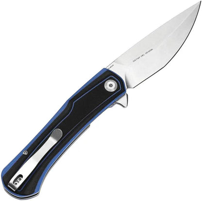 Tenable Knives Kratos Linerlock - Nitro V Steel Drop Point Blade With Black Blue G10 Handle And Extended Tang by Tenable Knives
