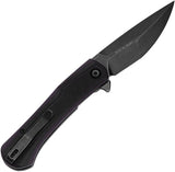 Tenable Knives Kratos Linerlock - Black Wash Nitro V Drop Point Blade With Purple G10 Handle And Extended Tang by Tenable Knives