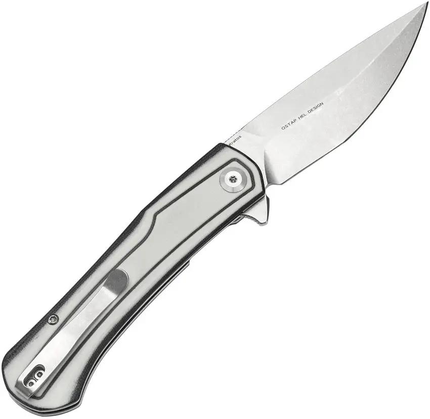 Tenable Knives Kratos Linerlock Black White - Nitro V Steel Drop Point Blade With G10 Handle And Extended Tang by Tenable Knives