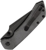Tenable Knives Fenrir Button Lock Knife - Black Micarta Handle And Stonewash 14C28N Harpoon Blade by Tenable Knives