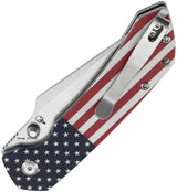 Tenable Knives Fenrir Button Lock Flag - 3.5 Inch Harpoon Style Blade American Flag Pattern G10 Handle by Tenable Knives