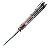 Tenable Knives Fenrir Button Lock - Red Black Aluminum Handle BlackWash 14C28N Harpoon Blade by Tenable Knives