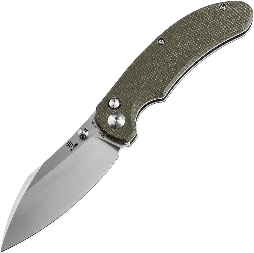 Tenable Knives Nesstreet Button Lock Green T1039F4 by Tenable Knives
