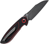 Tenable Knives Prometheus Linerlock - Black Red G10 Handle With 3.25in 14C28N Sandvik Drop Point Blade by Tenable Knives