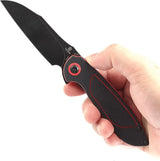 Tenable Knives Prometheus Linerlock - Black Red G10 Handle With 3.25in 14C28N Sandvik Drop Point Blade by Tenable Knives
